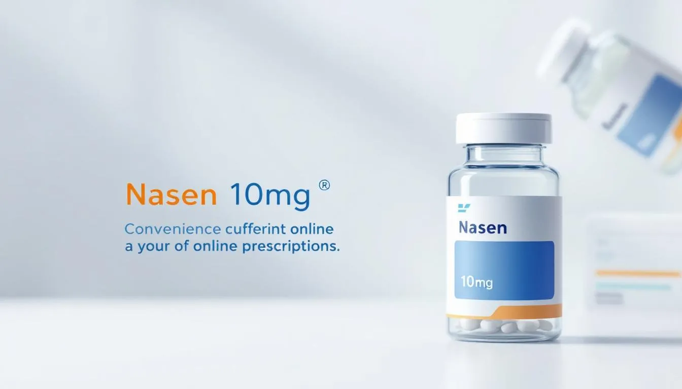 Obrazek przedstawiający opakowanie leku Nasen 10mg, dostępnego na receptę.