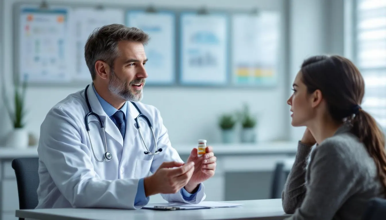 <img src="image_of_doctor_explaining_xanax_usage.jpg" alt="Lekarz wyjaśnia pacjentowi prawidłowe stosowanie leku Xanax, omawiając zalecaną dawkę początkową wynoszącą 0,5 mg oraz skutki uboczne, takie jak osłabienie siły mięśniowej i ryzyko uzależnienia." />