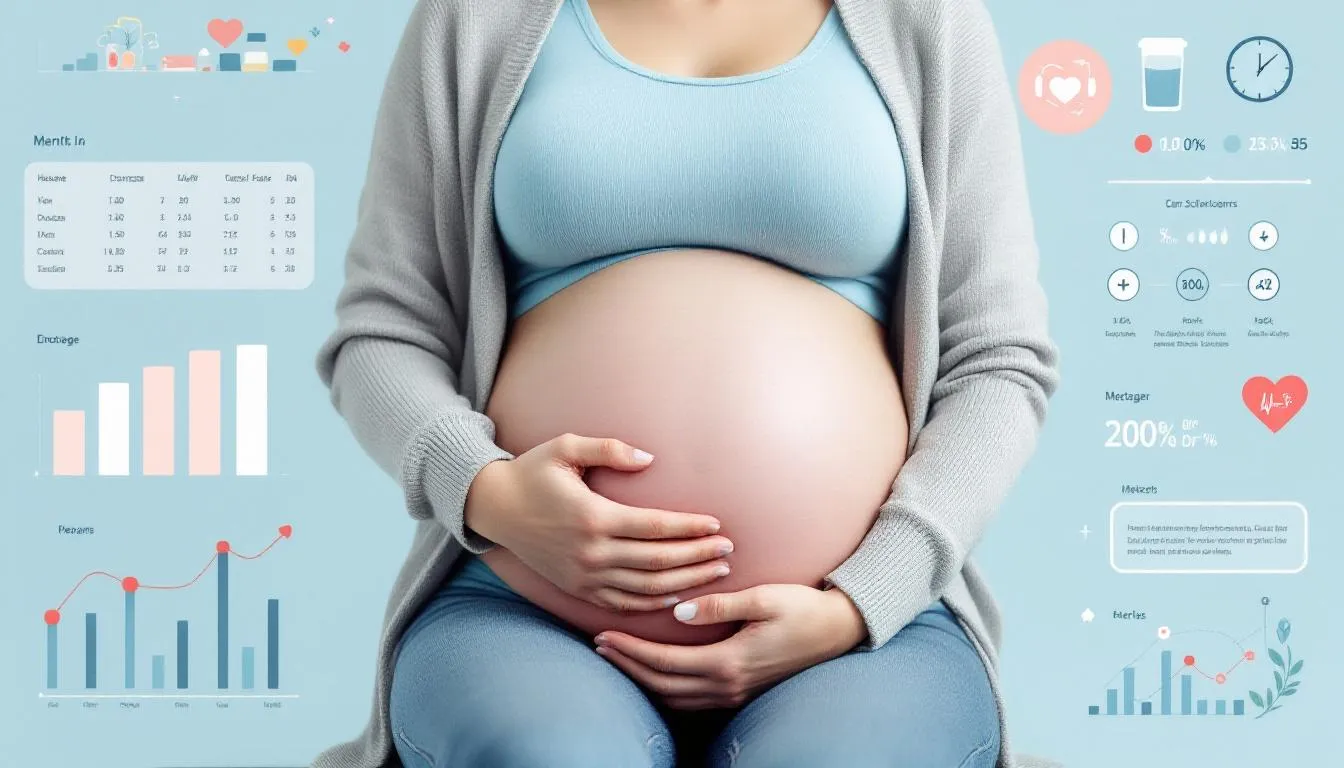 Obrazek przedstawiający kobietę w ciąży analizującą informacje o leku.