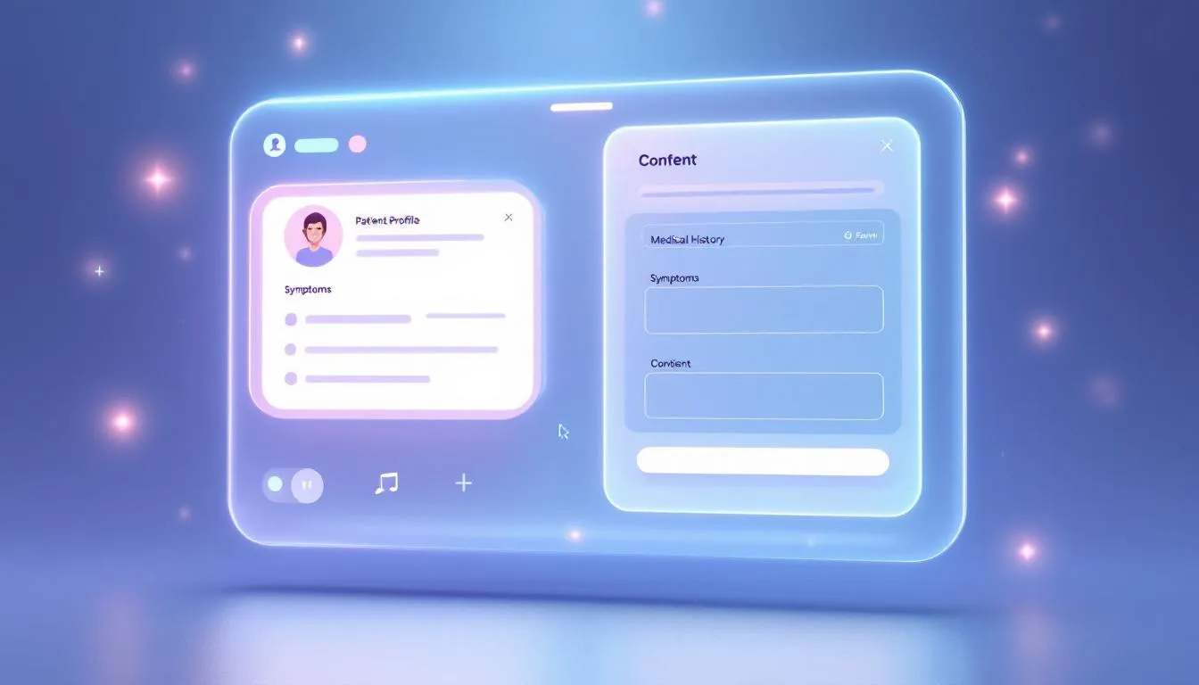 Proces uzyskania e-recepty od psychiatry online. Obrazek ilustruje osobę w trakcie wypełniania formularza online.