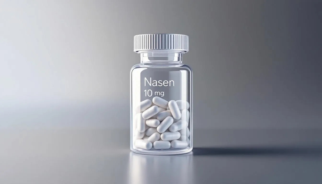 Opakowanie leku Nasen 10 mg, stosowanego w leczeniu bezsenności.