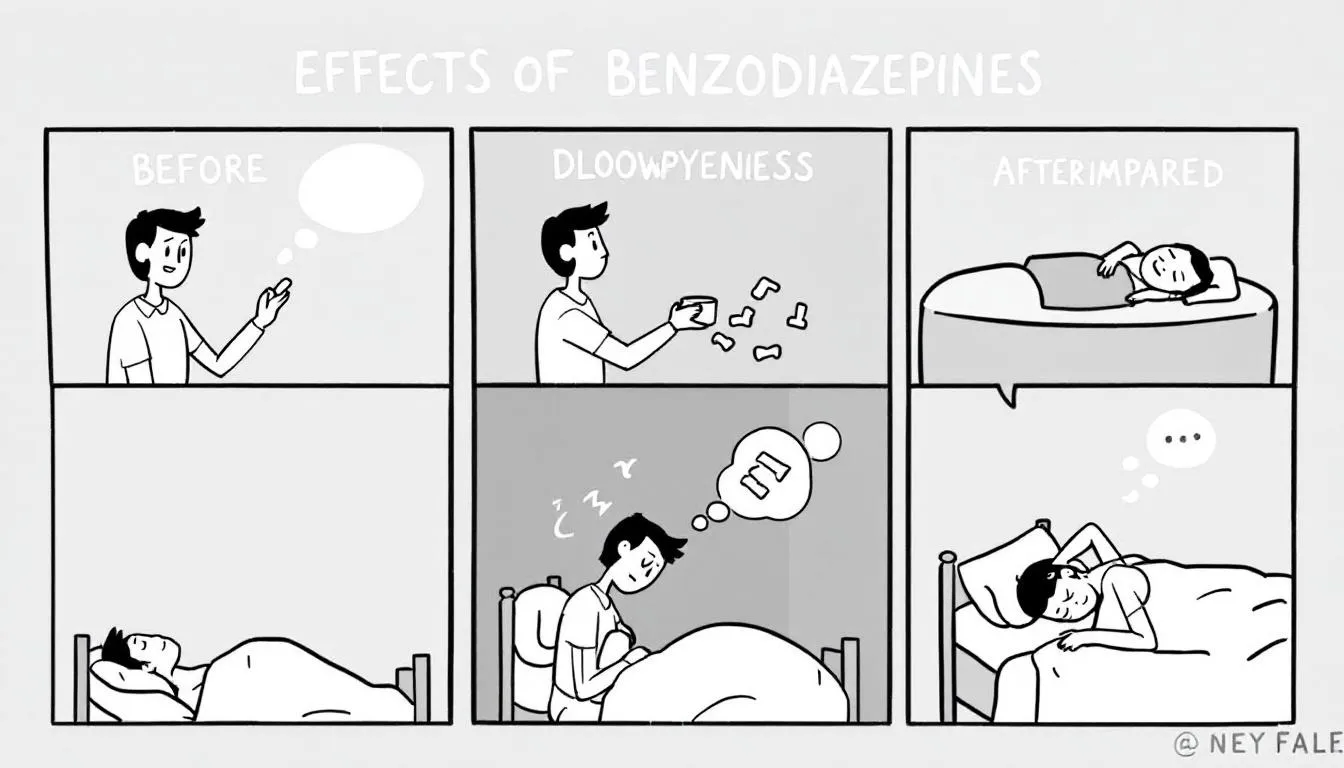 Skutki uboczne stosowania benzodiazepin.