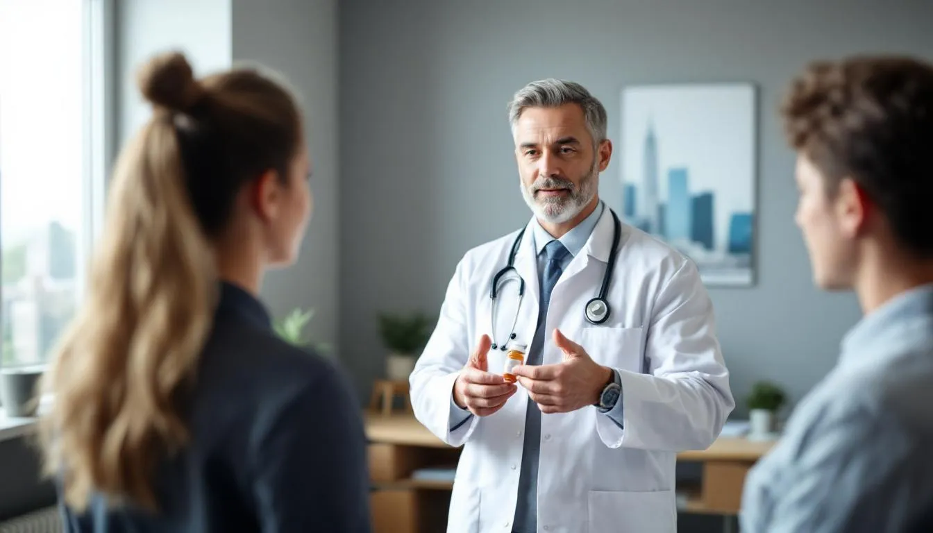 . A doctor is explaining the safe use of zolpidem, a sleep medication, emphasizing the importance of following medical advice to avoid risks such as dependence and side effects associated with sedative drugs. The discussion includes potential issues related to the use of other psychoactive substances and the management of insomnia.